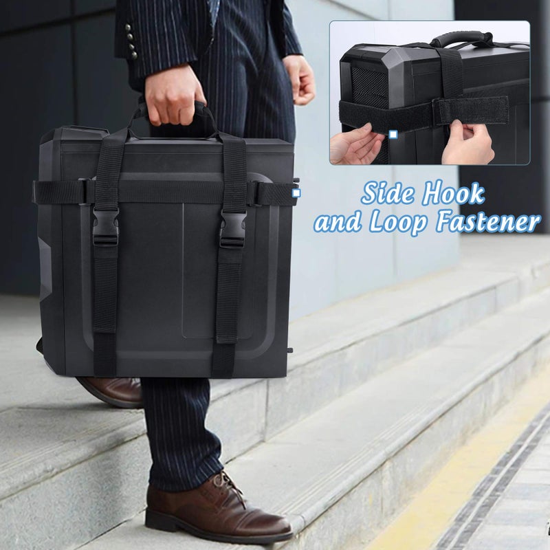 Trunab PC Tower Carrying Strap with Rubber Handle, Desktop Carrying Case Belt Computer Travel Holder with Pockets for Cable, Mouse, Ideal for Transporting On The Go - Patented Design - Image 5