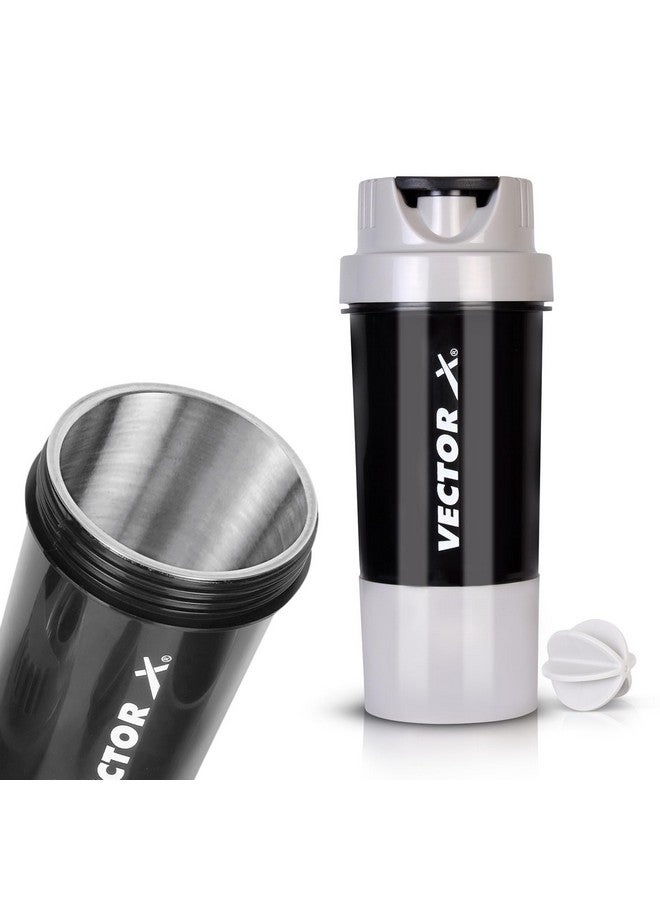 Vector X Thunder Steel Shaker Bottle For Protein Shake With Material Grade 0.5 Non Toxic 500 ml Shaker (Grey) - Image 1