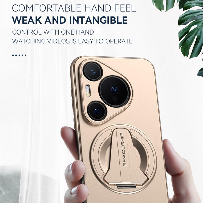 erorex For Huawei Pura 80 Pro / Pura 80 Pro+ 5G Spaceship MagSafe Folding Holder Phone Case(Black) - Image 3