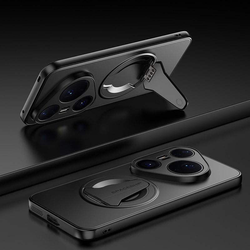 erorex For Huawei Pura 80 Pro / Pura 80 Pro+ 5G Spaceship MagSafe Folding Holder Phone Case(Black) - Image 1