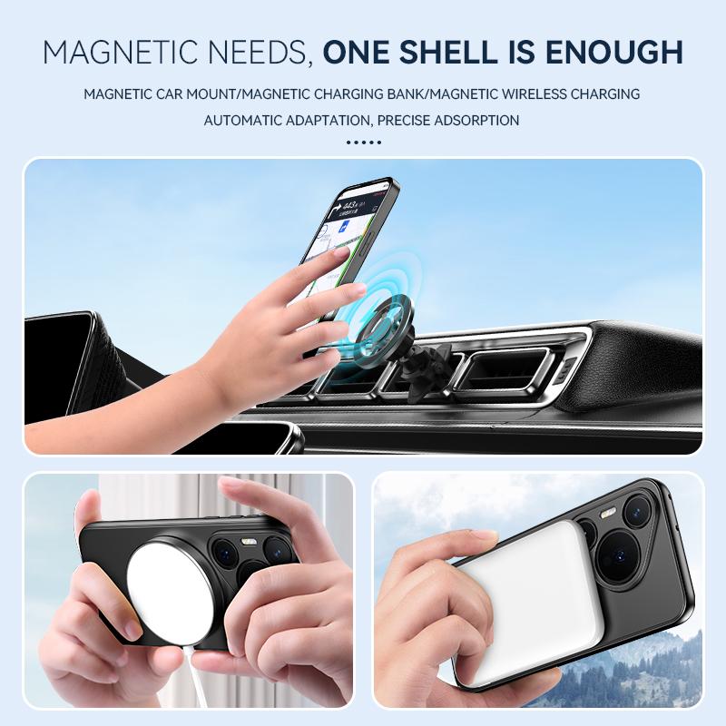 erorex For Huawei Pura 80 Pro / Pura 80 Pro+ 5G Spaceship MagSafe Folding Holder Phone Case(Black) - Image 5