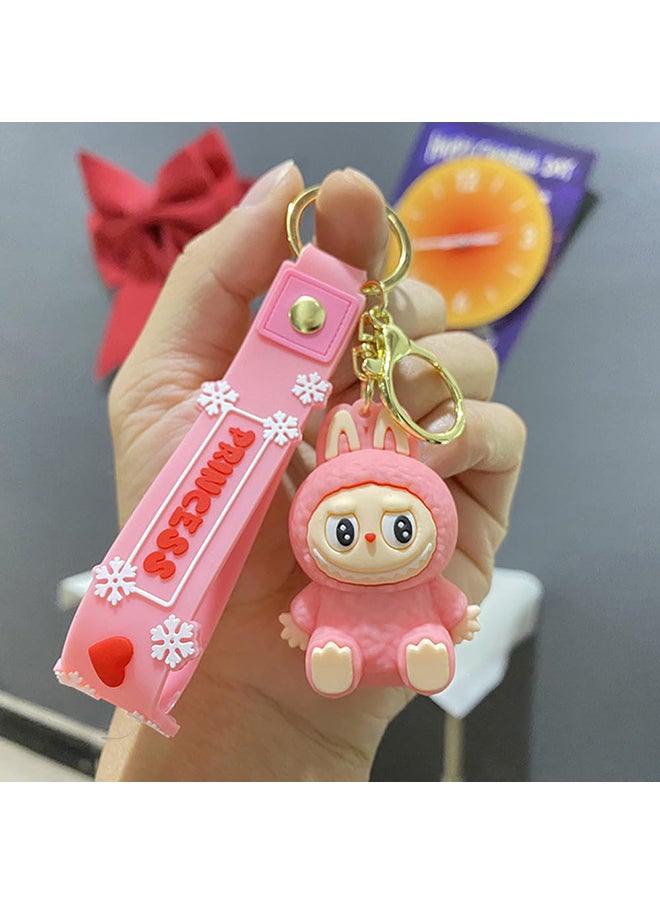 Labubu Keychain, Cute Labubu Doll Wristlet Accessories Kawaii Monster Key Chain Bag Charm Gift for Women  - Image 2