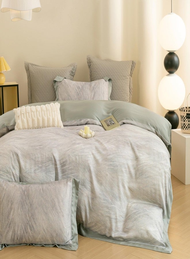 ECOCOTT Bedding 3-Piece Duvet Cover Set King Size - Silky Soft 100% Lyocell, Cooling & Breathable for Hot Sleepers, Ultra-Smooth with Modern Feathered Pattern, Moisture-Wicking - Image 2