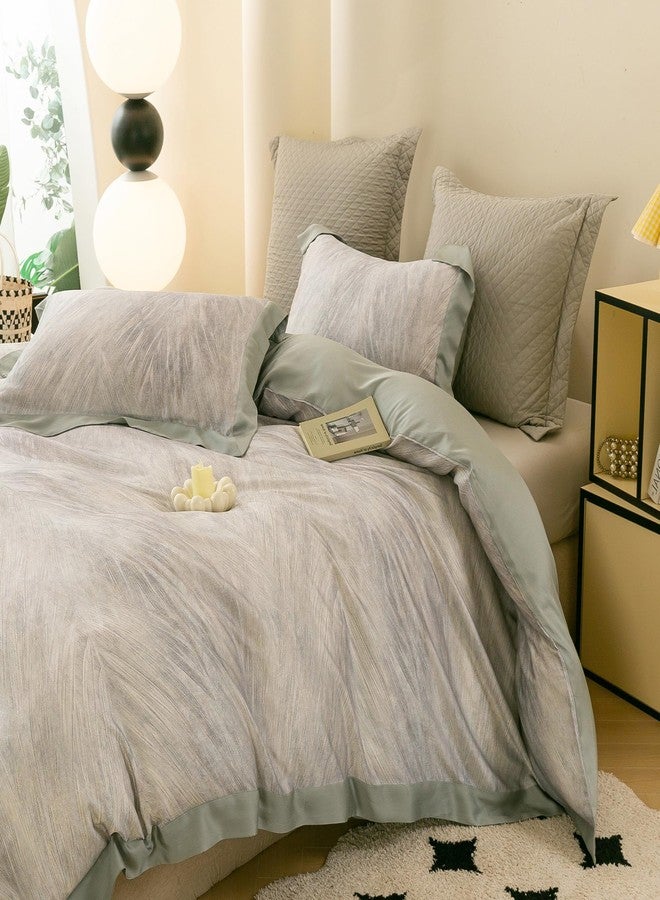 ECOCOTT Bedding 3-Piece Duvet Cover Set King Size - Silky Soft 100% Lyocell, Cooling & Breathable for Hot Sleepers, Ultra-Smooth with Modern Feathered Pattern, Moisture-Wicking - Image 3