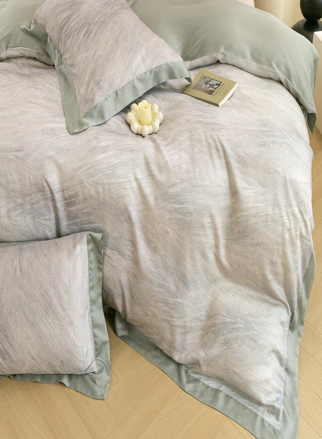 ECOCOTT Bedding 3-Piece Duvet Cover Set King Size - Silky Soft 100% Lyocell, Cooling & Breathable for Hot Sleepers, Ultra-Smooth with Modern Feathered Pattern, Moisture-Wicking - Image 5