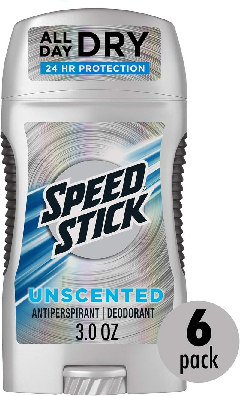Speed Stick Power Unscented Antiperspirant Deodorant for Men - 3 Ounce, Pack of 6 - Image 1