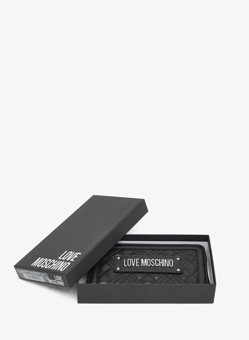 Love Moschino Logo zip through long wallets