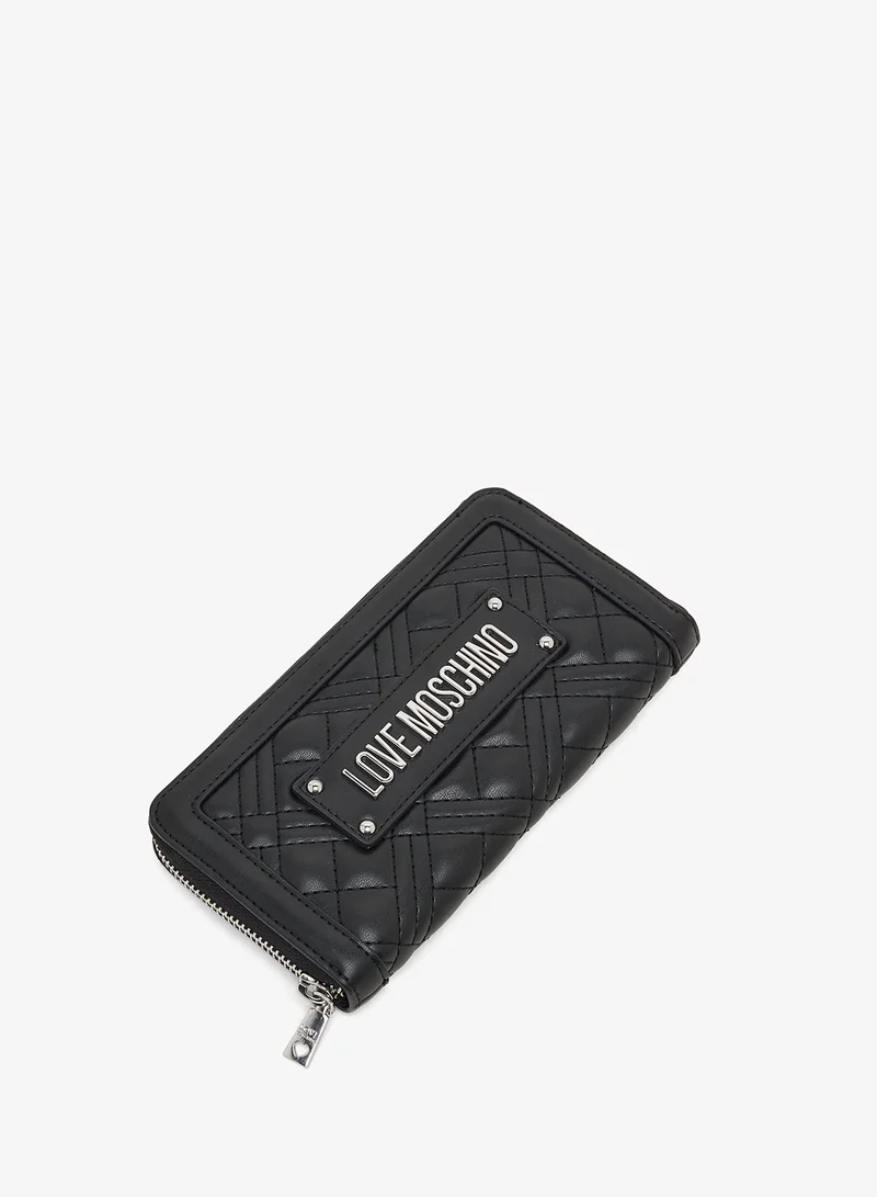 Love Moschino Logo zip through long wallets