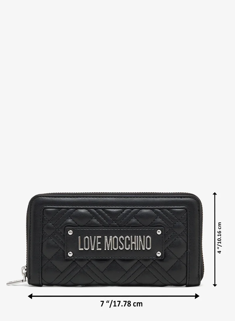 Love Moschino Logo zip through long wallets