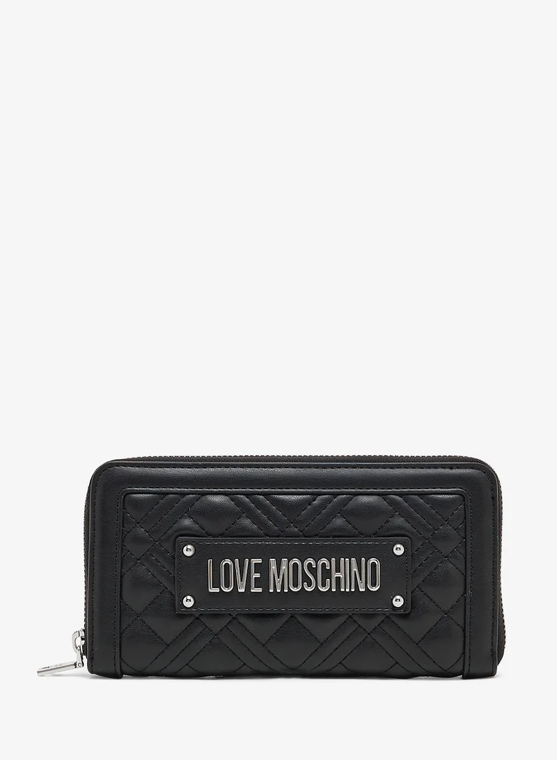 لوف موسكينو Logo zip through long wallets