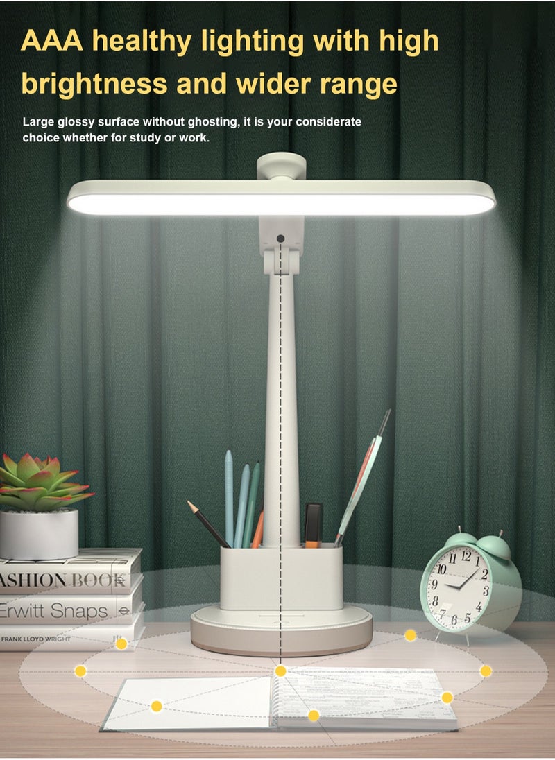 LOOPITYS - Learning lamp, home LED lamp, touch desk lamp with 3 color modes and stepless dimming, dimmable desk lamp with pen style phone holder (battery capacity: 2000mAh, with charging cable) - Image 1