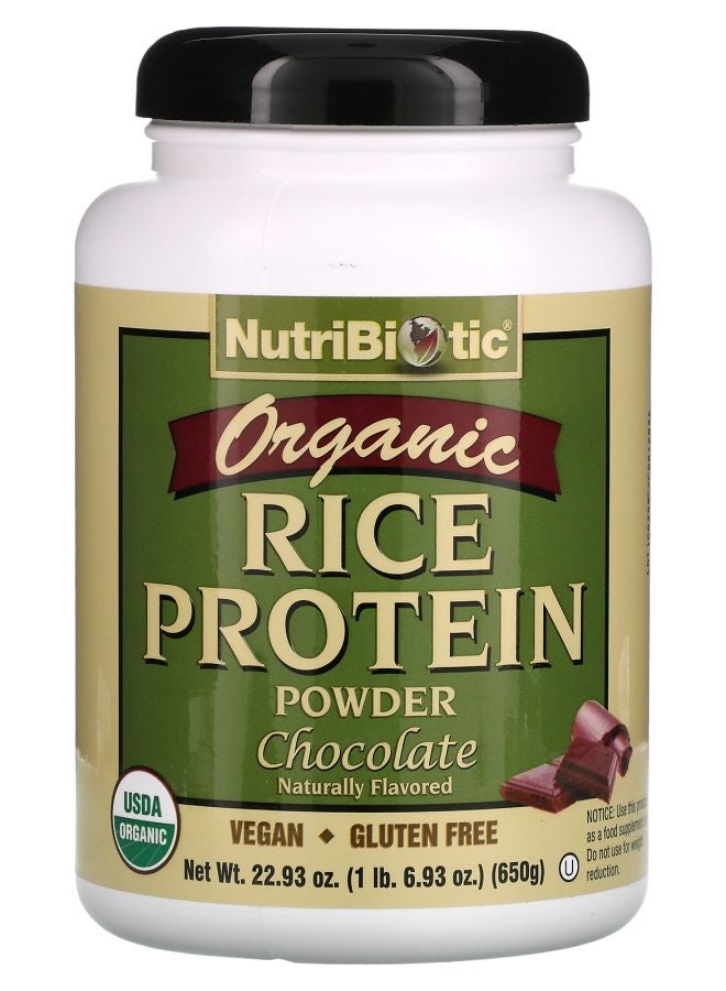 Nutribiotic Organic Rice Protein Powder Chocolate 1 lb 6.93 oz (650 g)