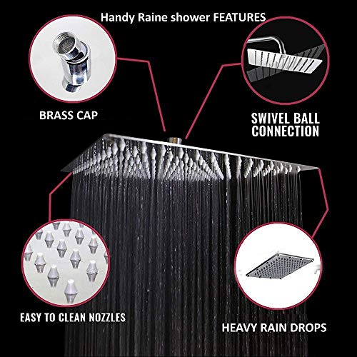 HANDY Stainless Steel + Brass Heavy Rain Drop Shower 8 x 8 inch Easy-to-clean bathroom Harvey Rain Head shower (only Shower) - Image 3