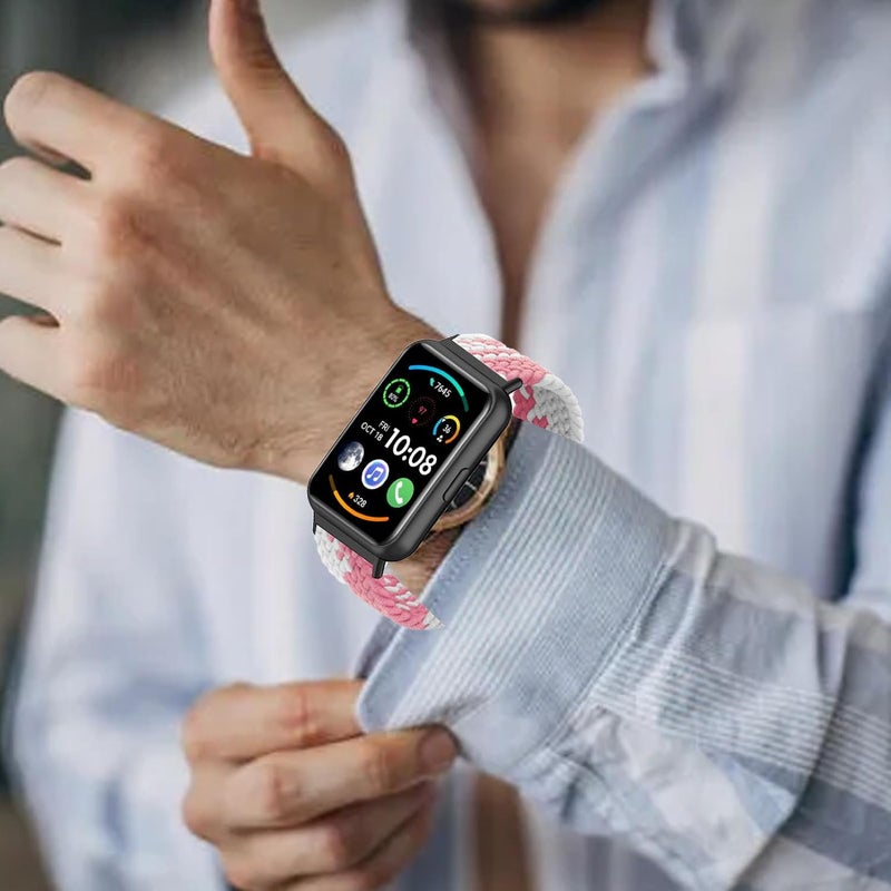 كلاراكو ساعة كلاركو بسوار مضفر مع مشبك قابل للتعديل وسوار مضفر قابل للتنفس ومقاوم للعرق ومقاوم للماء من النايلون الملون للرياضة للنساء - Image 2