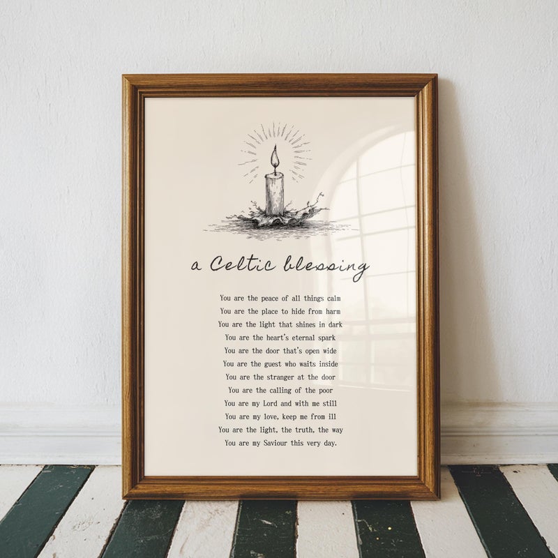 TNESSENTIAL Celtic Blessing Wall Art Print –You Are the Peace of All Things Calm– Christian Poem Print, Gaelic Prayer, Celtic Home Decor, Catholic Gift - Image 1