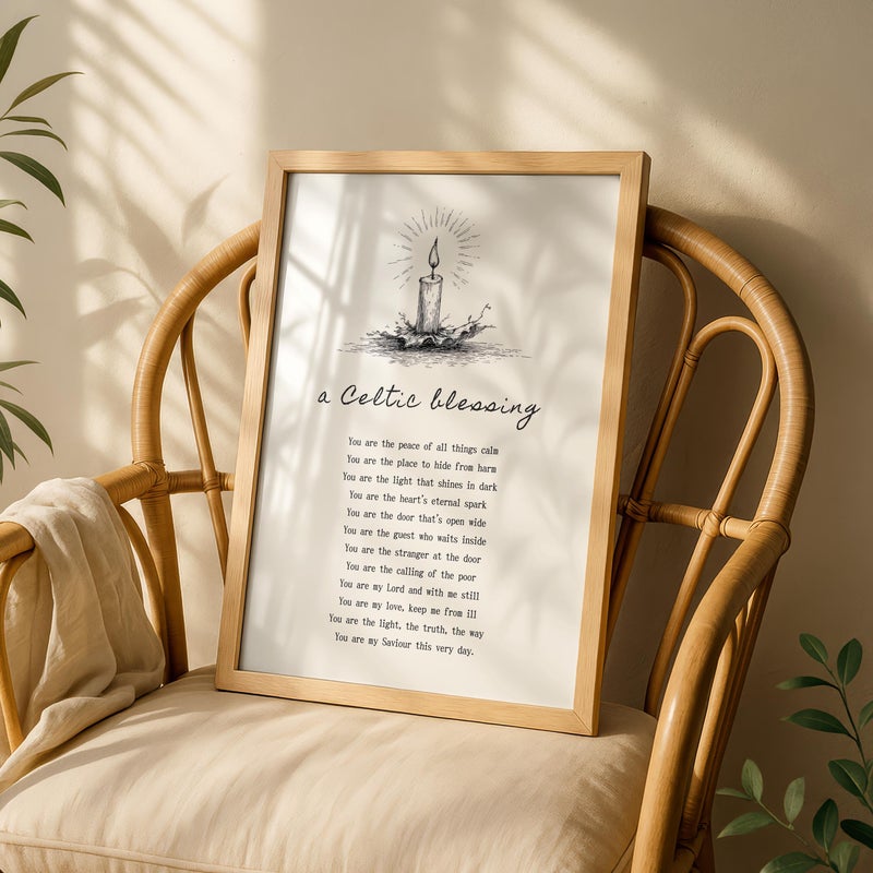 TNESSENTIAL Celtic Blessing Wall Art Print –You Are the Peace of All Things Calm– Christian Poem Print, Gaelic Prayer, Celtic Home Decor, Catholic Gift - Image 5