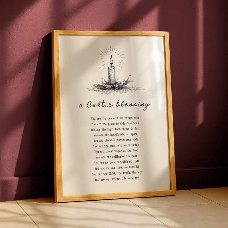 TNESSENTIAL Celtic Blessing Wall Art Print –You Are the Peace of All Things Calm– Christian Poem Print, Gaelic Prayer, Celtic Home Decor, Catholic Gift - Image 2