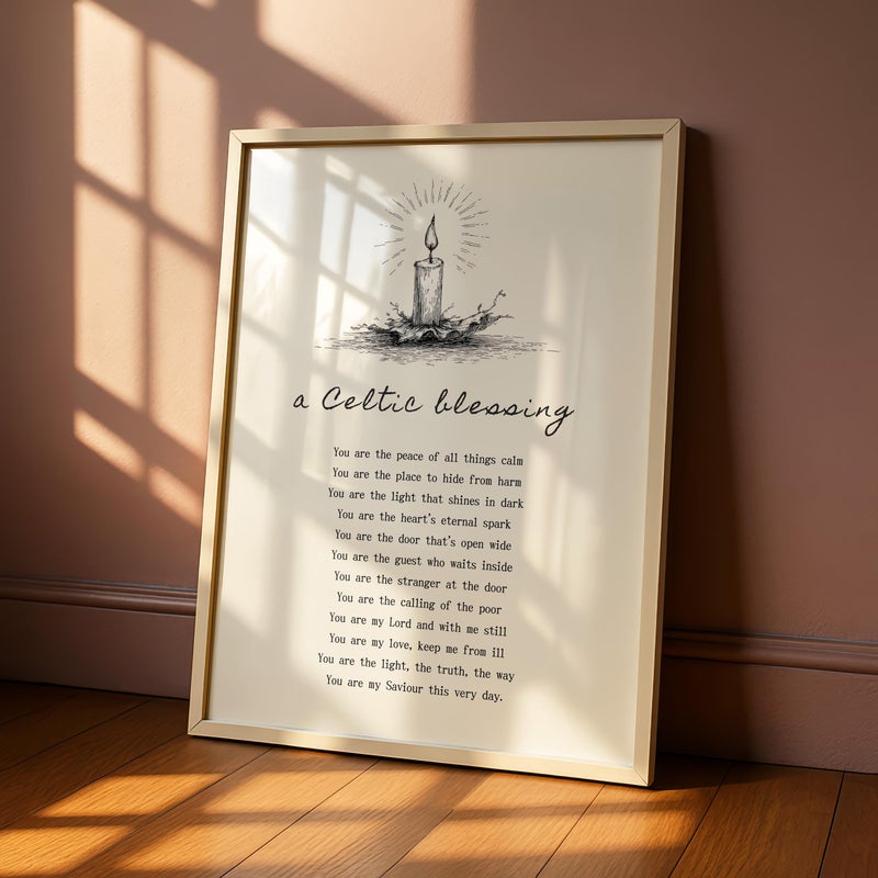 TNESSENTIAL Celtic Blessing Wall Art Print –You Are the Peace of All Things Calm– Christian Poem Print, Gaelic Prayer, Celtic Home Decor, Catholic Gift - Image 4
