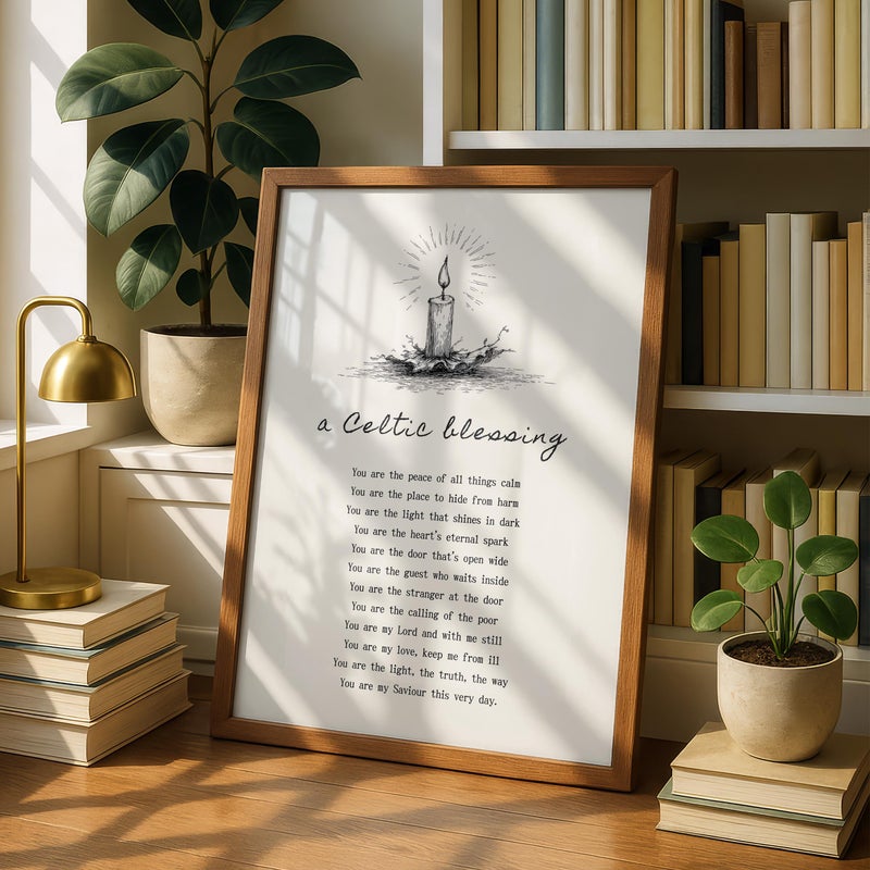 TNESSENTIAL Celtic Blessing Wall Art Print –You Are the Peace of All Things Calm– Christian Poem Print, Gaelic Prayer, Celtic Home Decor, Catholic Gift - Image 3