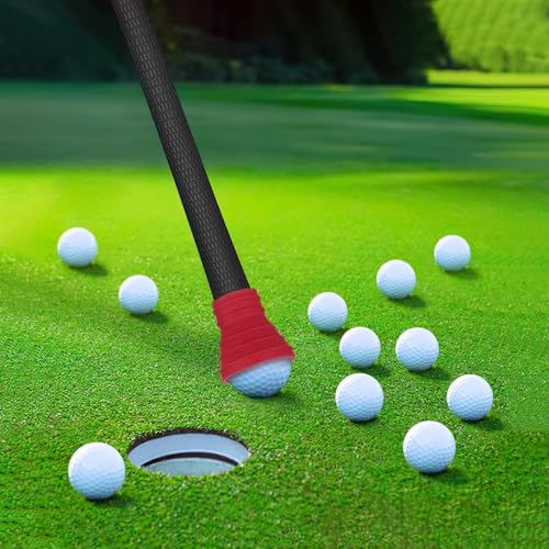 NUOLUX NUOBESTY Golf Pick-up Suction Cup Grabber Rubber Golf Ball Retriever Picker Upper for Putter Tool Accessories (Red) - Image 4