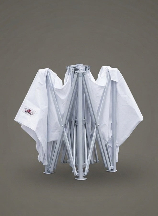 Heavy-Duty Pop-Up Canopy Tent - 3x3m Outdoor Gazebo with Waterproof Parachute Fabric, Steel Frame, White - Image 3