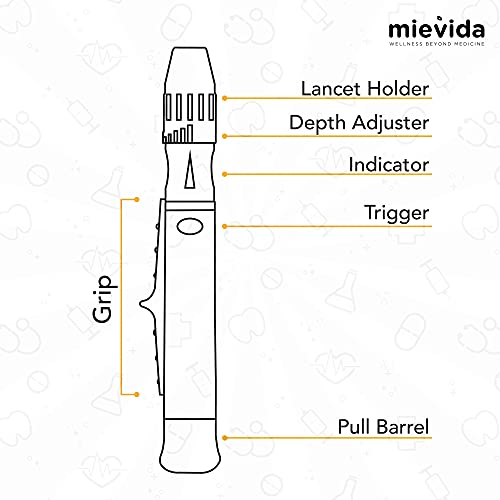 MIEVIDA Adjustable Lancing Device with Painless Prick Technology PPT and 6 Depth Penetration - Image 5