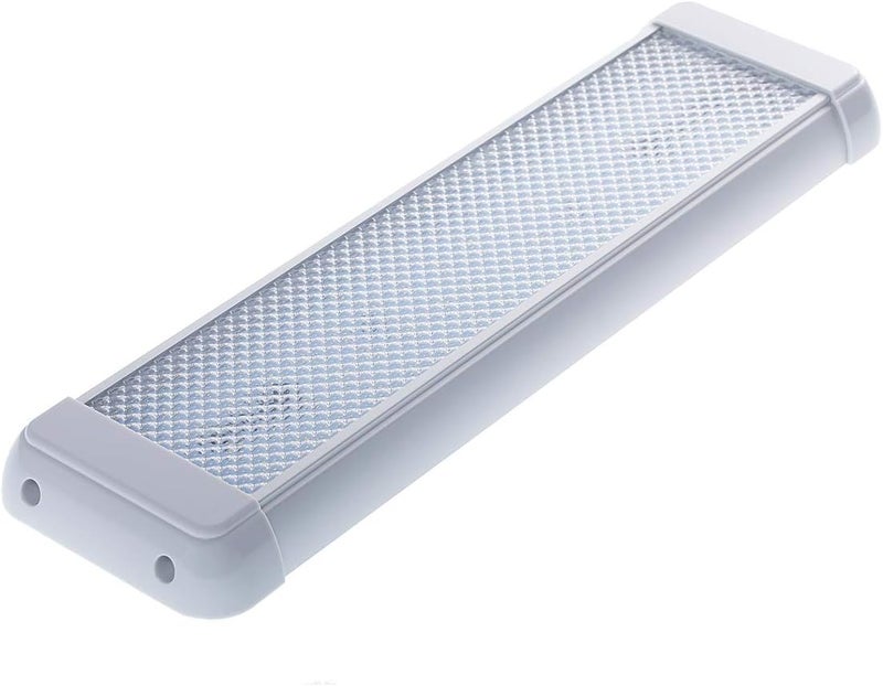 Raycharm RV Boat Interior LED Ceiling Light Fixture, 14.2" x 3.9" Aluminum Housing, 6000K Cool-White Large Spaces Illuminating, High-Output Low Ampere Draw, On/Off Rocker Switch, 12V-24V DC, 1-Pack - Image 2