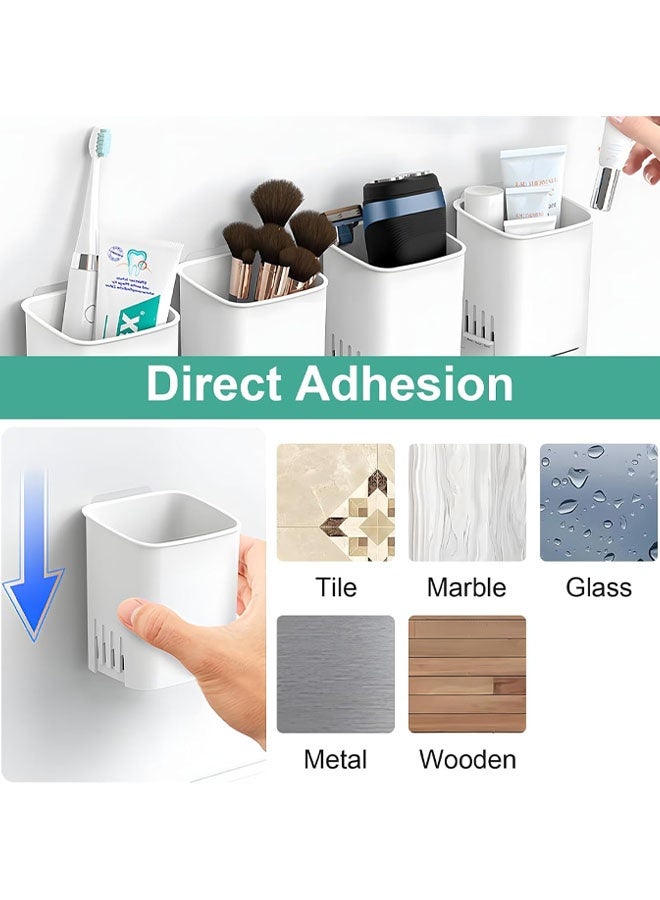 Toothbrush Holder Wall Mounted, No Drilling Toothbrush Holders For Bathroom, Shower Electric Toothbrush And Toothpaste Razor Holder Removable Self Draining For Bathroom Kitchen - Image 4