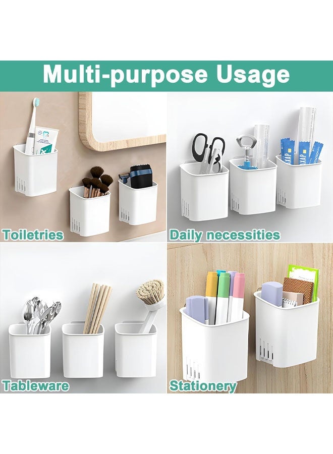Toothbrush Holder Wall Mounted, No Drilling Toothbrush Holders For Bathroom, Shower Electric Toothbrush And Toothpaste Razor Holder Removable Self Draining For Bathroom Kitchen - Image 5