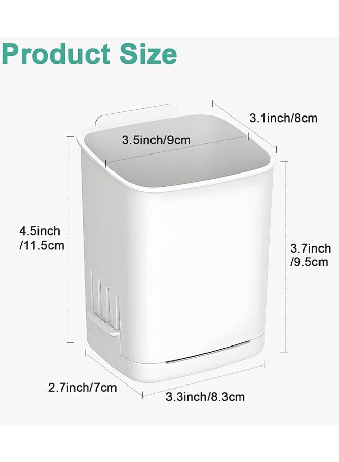 Toothbrush Holder Wall Mounted, No Drilling Toothbrush Holders For Bathroom, Shower Electric Toothbrush And Toothpaste Razor Holder Removable Self Draining For Bathroom Kitchen - Image 2