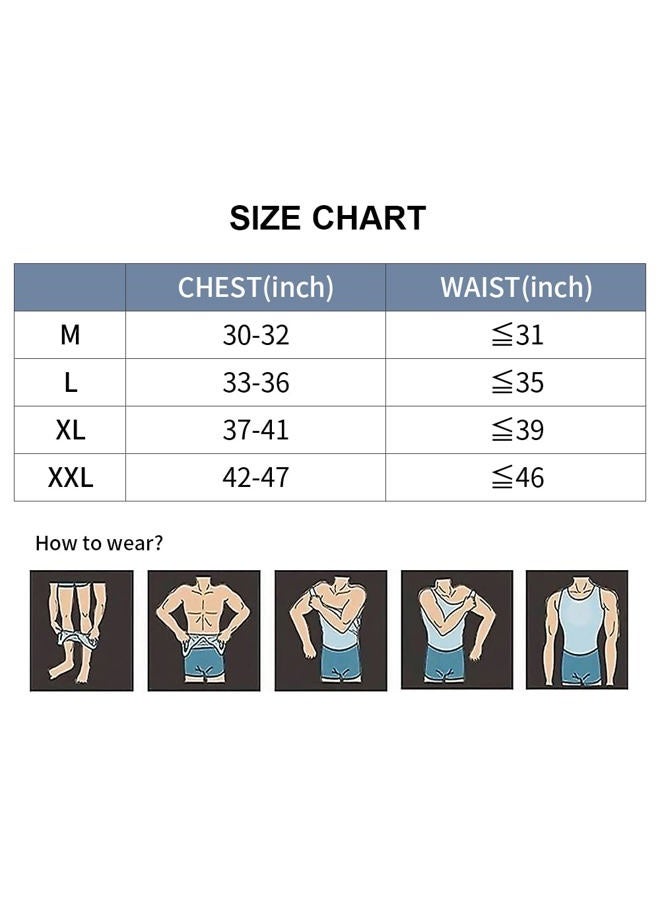 HANERDUN Men Compression Shirt Slimming Body Shaper Vest Tummy Control Shapewear with Zipper, White, XL - Image 5