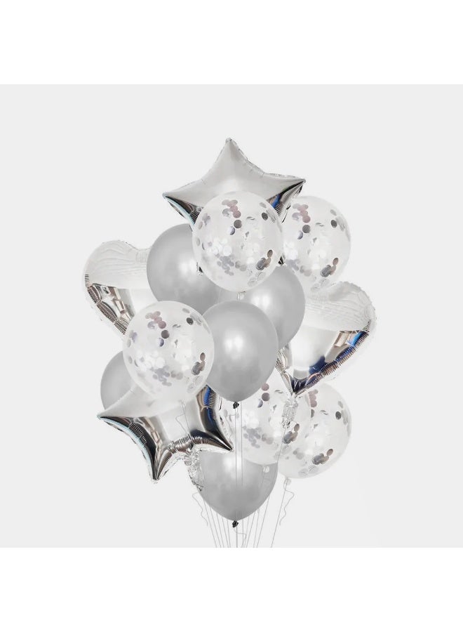 بروماس مجموعة تزيين البالونات المصنوعة من رقائق الفضة واللاتكس، 14 قطعة