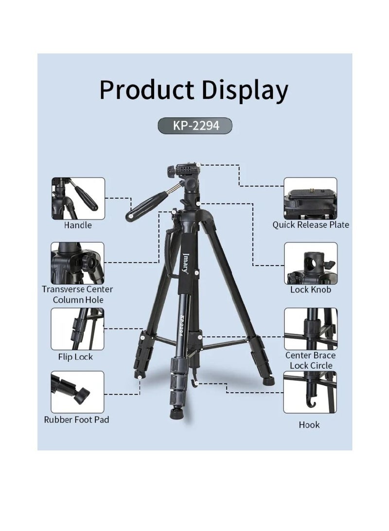 Jmary KP-2294 Multifunctional Professional Tripod With Multi Angle Adjustment Black - Image 2