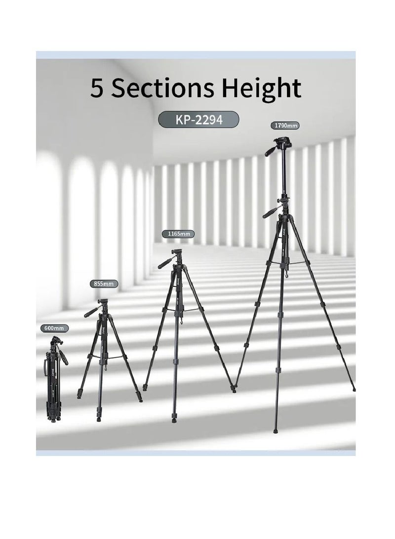 Jmary KP-2294 Multifunctional Professional Tripod With Multi Angle Adjustment Black - Image 3