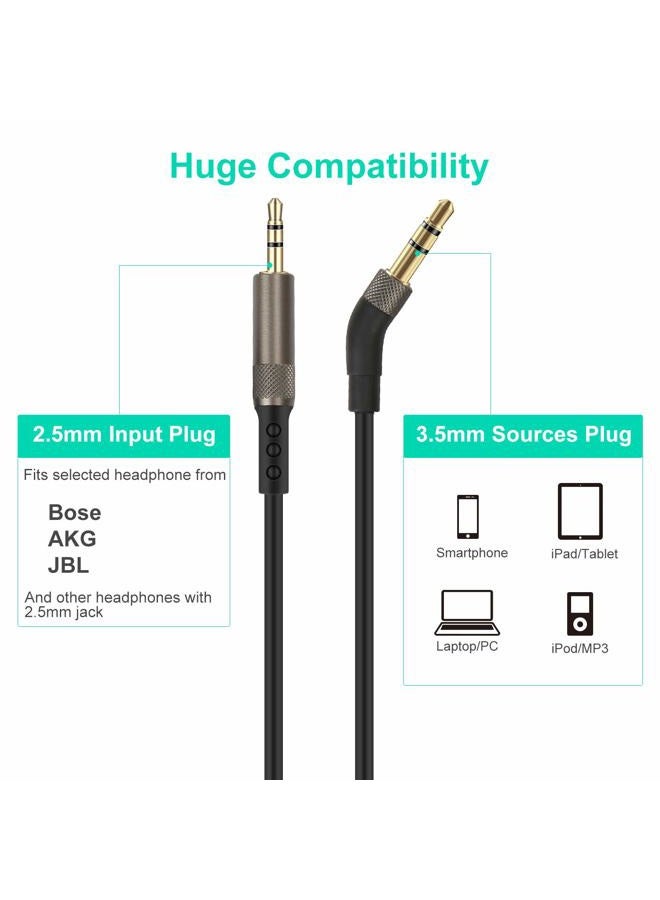 Mr Rex 6.5 Feet 3.5mm to 2.5mm Male Headphone Replacement Cable, Upgrade Audio Aux Cord Wire Compatible for Bose 700 QC45 QC35II QC35 QC25 Headsets/JBL and iPhone Galaxy Xiaomi Redmi Smartphones - Image 4