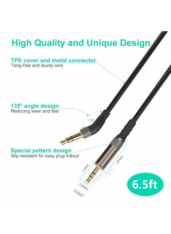Mr Rex 6.5 Feet 3.5mm to 2.5mm Male Headphone Replacement Cable, Upgrade Audio Aux Cord Wire Compatible for Bose 700 QC45 QC35II QC35 QC25 Headsets/JBL and iPhone Galaxy Xiaomi Redmi Smartphones - Image 3