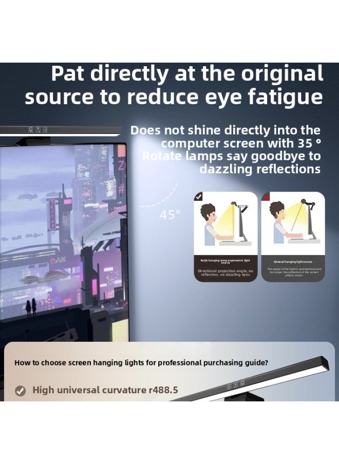 Generic - Screen Hanging Lamp Screen Lamp Desktop Monitor Eye Protection Lamp Learning Work Anti-reflective Computer Lamp Hanging Lamp Lighting-Specifications: Remote Control Adjustment + Full Spectrum Ra99 + Supreme Eye Protection⭐Thin And Thick Screen Universal - Image 1