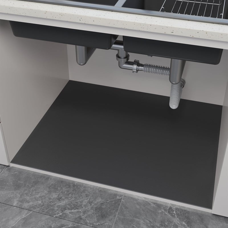 BANEBOR Under Sink Mats-20" x 16" (Cut-to-Fit) Absorbent Shelf Liner for Kitchen&Bathroom Cabinets | Non-Slip, Quick-Dry Cabinet Liner for Under Sink, Vanity & Utility Storage (Grey,20''x16'') - Image 1