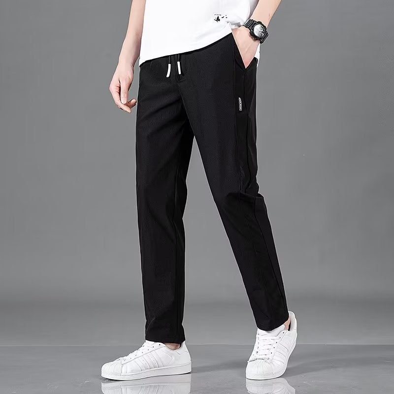 Autumn Winter Velvet Lined Pants Mens Korean Plus Size 8807 autumn-Black 