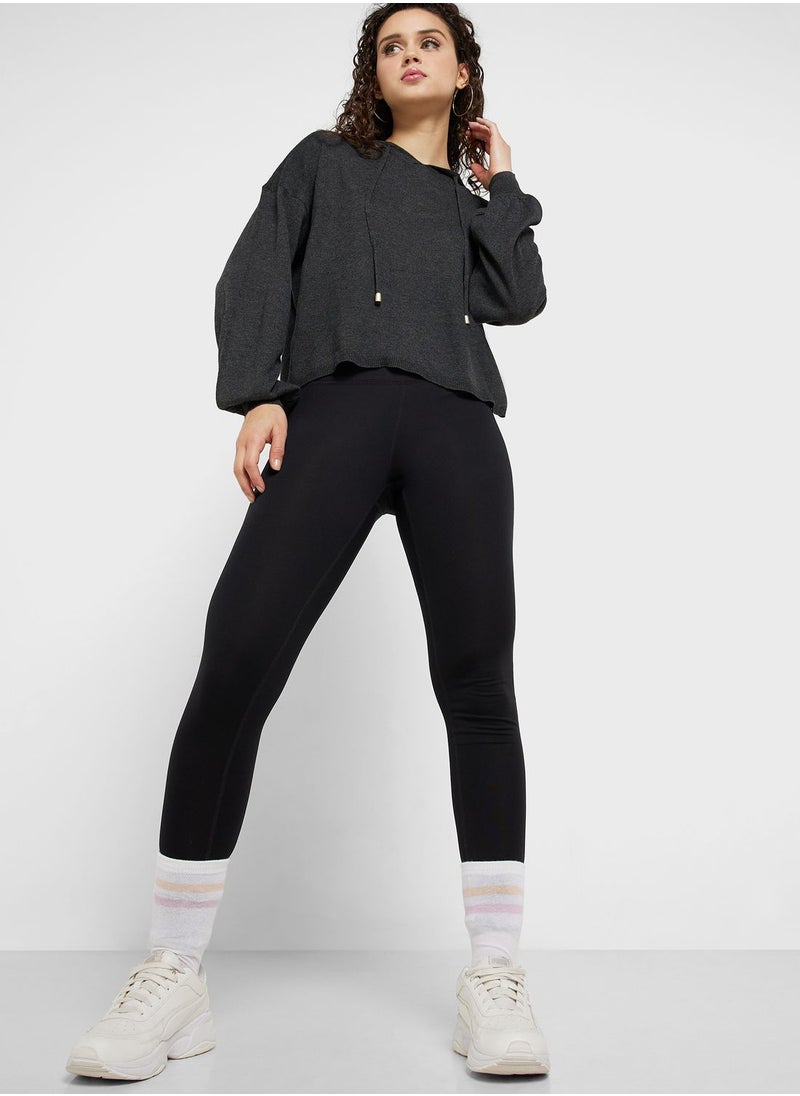 ONLY - Drawstring Knitted Hoodie - Image 1