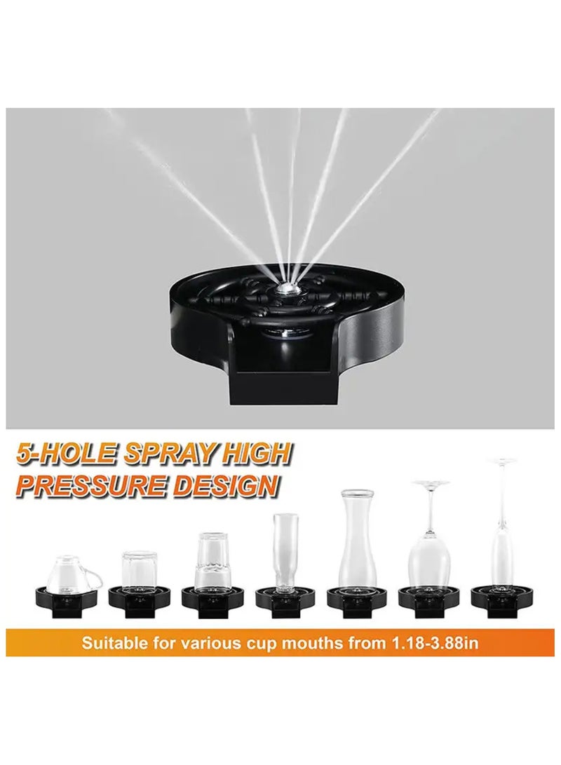 Glass Rinser for Kitchen Sink Automatic Cup Washer Coffee Pitcher Wash Cup Tool Kitchen Quick Rinse for Baby Bottle Kitchen Sink Automatic Washing Device  - Image 2