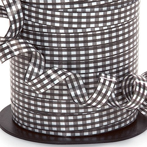 NW Black and White Gingham Curling Ribbon - 3/8 in. Wide x 250 Yards - Image 3