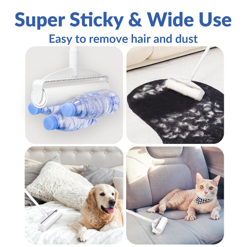 Large Lint Rollers for Carpet, Sticky Rollers for Floor DELOMO 9.45 in with 3 Extendable Handle, Long Handle Sticky Mop for Cleaning Carpets, Cars, Clothing, and Pet Hair - Image 5