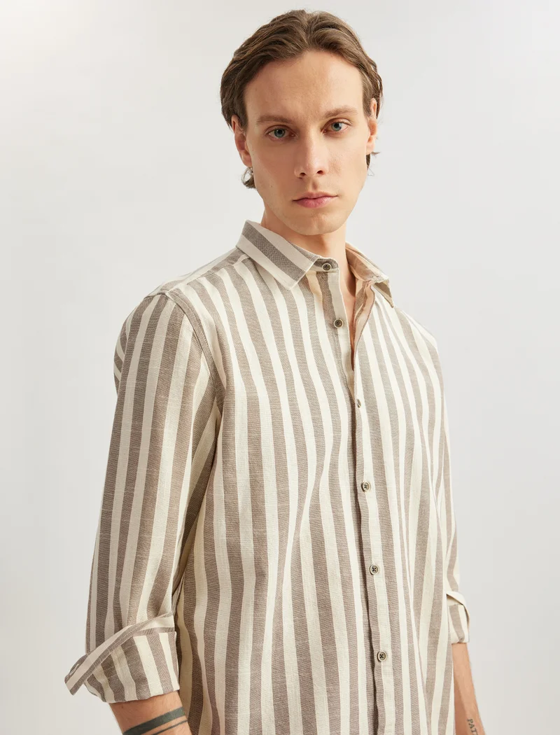 كوتون Striped Shirt