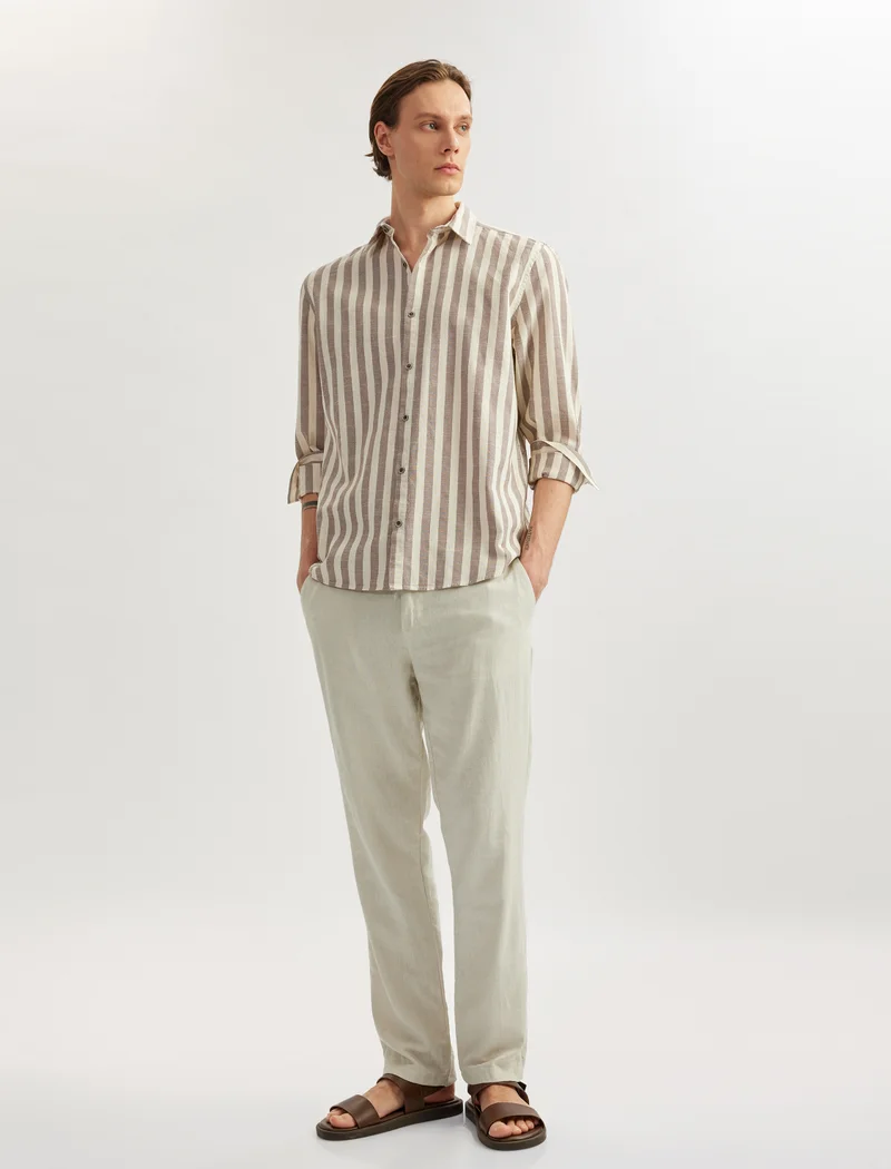كوتون Striped Shirt
