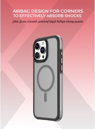 Airbag iPhone 16 Pro Max MagSafe Case Black - Shock-absorbing, slip-resistant design,raised camera bezel for maximum lens protection, metal buttons for greater durability, MagSafe compatible. - view 4