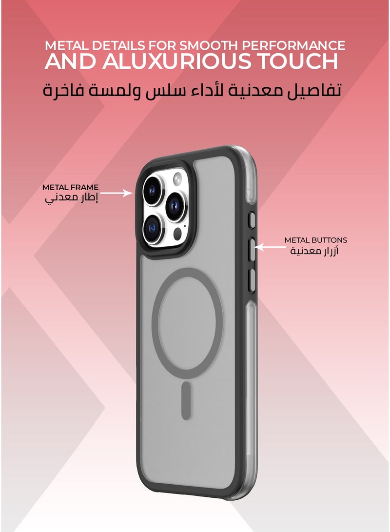 زوندا كفر ايرباج ايفون 16 برو ماكس ماج سيف لون أسود - تصميم بوسائد هوائية لإمتصاص الصدمات ومقاومة الانزلاق ، إطار كاميرا مرتفع لحماية قصوى للعدسات، أزرار معدنية  لمتانة أكبر، متوافق مع ملحقات MagSafe. - Image 3