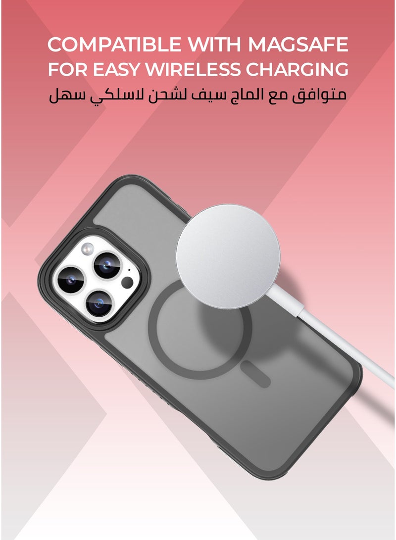 زوندا كفر ايرباج ايفون 16 برو ماكس ماج سيف لون أسود - تصميم بوسائد هوائية لإمتصاص الصدمات ومقاومة الانزلاق ، إطار كاميرا مرتفع لحماية قصوى للعدسات، أزرار معدنية  لمتانة أكبر، متوافق مع ملحقات MagSafe. - Image 5