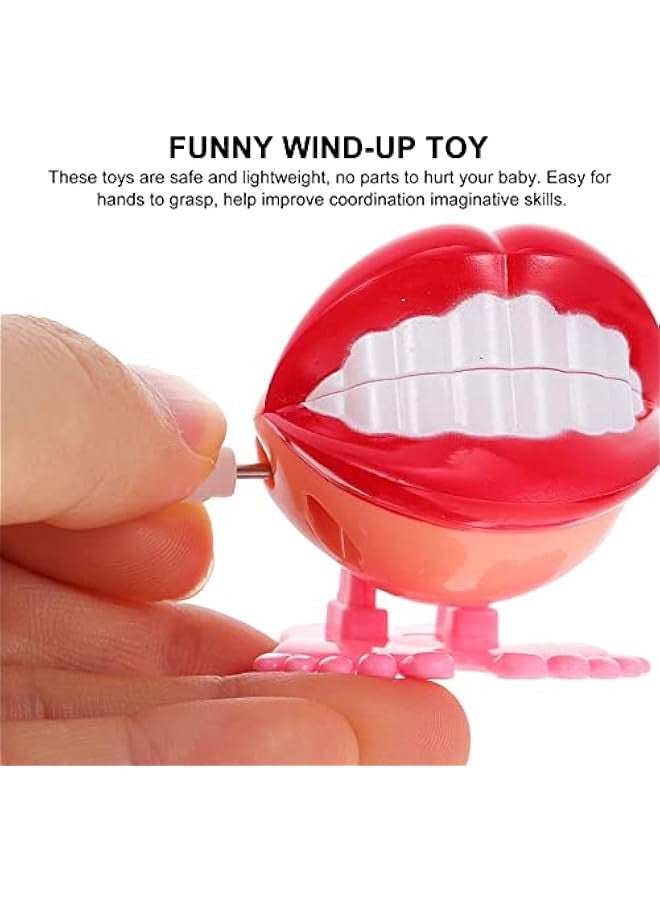 Wind Up Walking Teeth Toy: 3pcs Babbling Chomping Chattering Teeth with Eyes Clockwork Toys Funny Joke Toys Desktop Decoration Office Toy Dentures Novelty Party Favors Kids Gag Gifts - Image 3