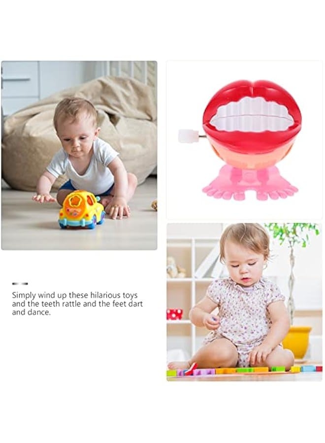 Wind Up Walking Teeth Toy: 3pcs Babbling Chomping Chattering Teeth with Eyes Clockwork Toys Funny Joke Toys Desktop Decoration Office Toy Dentures Novelty Party Favors Kids Gag Gifts - Image 1